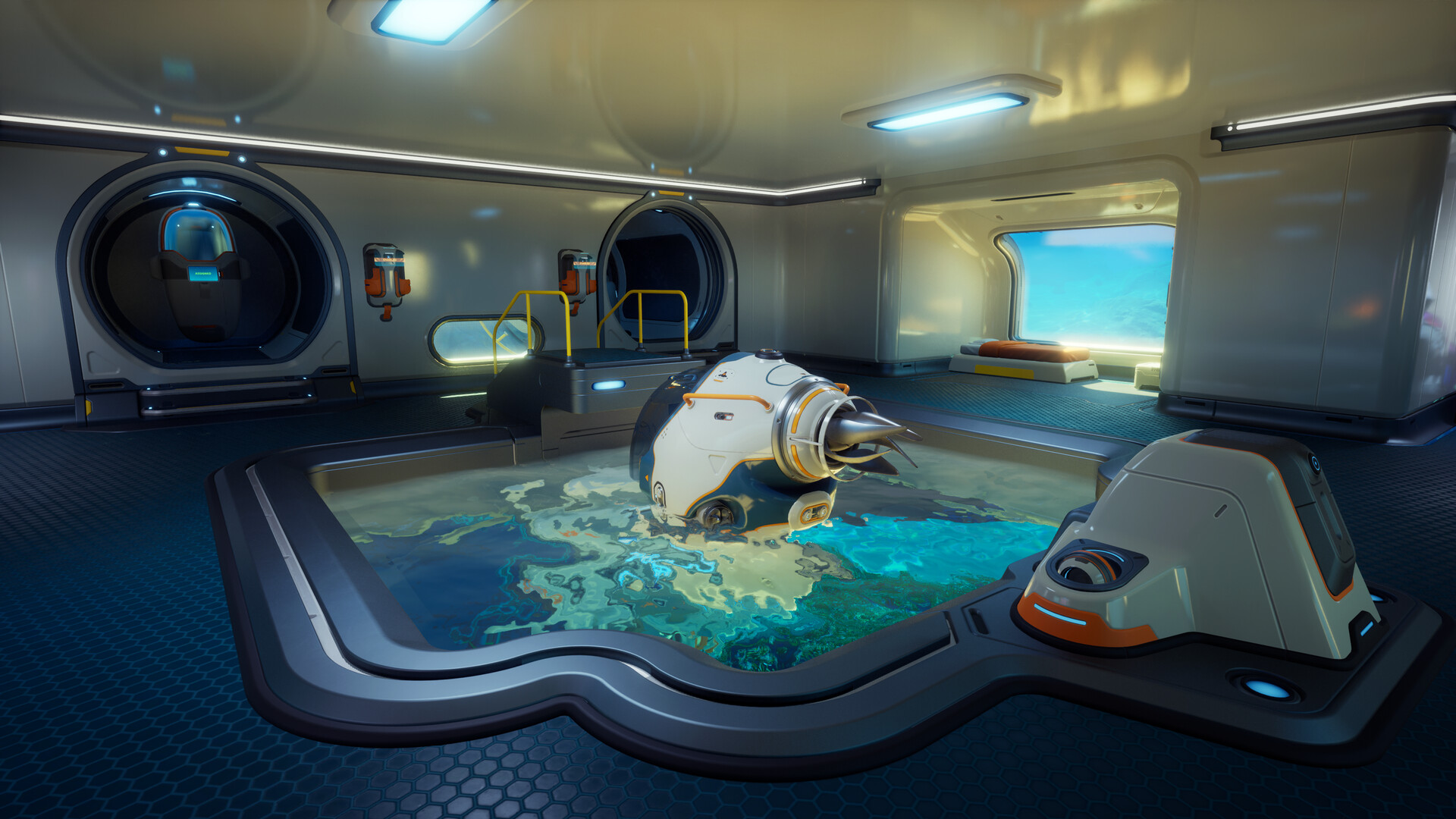 Tadpole submersible in a Moonpool